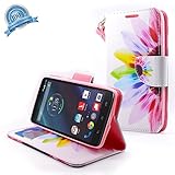Motorola Droid Turbo Case - NageBee - Design Dual-Use Flip PU Leather Fold Wallet Pouch Case for Motorola Droid Turbo XT1254 (Wallet SunFlower)