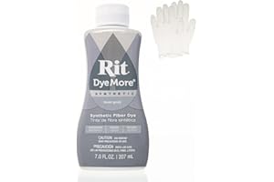 CRAFT COUNTY Rit DyeMore 7 Oz. Synthetic Liquid Fiber Dye Single Pack with Plastic Gloves for Clothing, Décor, and Crafts – Frost Gray