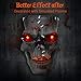 VATOS Halloween Decoration Hanging Skull Head with LED Flashing Eyes & Scary Laughter & Biting Mouth Acoustic Sensor Voice Control Zombie Head| Best Festival Outdoor Indoor Yd Pub Party Decor Favor