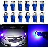 YaaGoo Compact Small bulb License Plate Lights Lamp,T10 168 194 2825 W5W,blue,12pcs