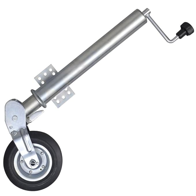 Festnight Klappbar 60 mm Schwerlast Stützrad Anhänger-Stützrad aus Verzinkter Stahl Max. Belastung 400 kg