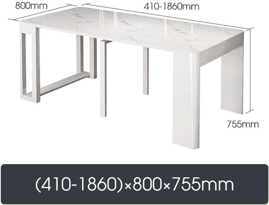 Modern Dining Table Nordic Folding Dining Table With Chairs Drop Leaf Extendable Multifunction Table Expandable Rectangular Table (Color : Marble tiles, Size : 184X80X75.5cm)