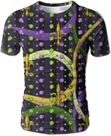 MOCDSAR Mardi Gras Fleur De Lis Men's Short Sleeve T-Shirt M