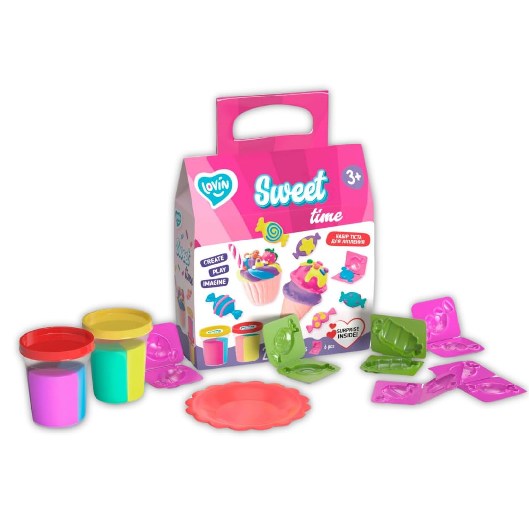 Sweet Time Dough, Lovin Modeling Set with Colour Dough, Craft Kits for Kids - Arts and Crafts for Kids - Colour Dough Modelling and Sculpting Playdough Set - Ideal Creative Activity Kit for Children
