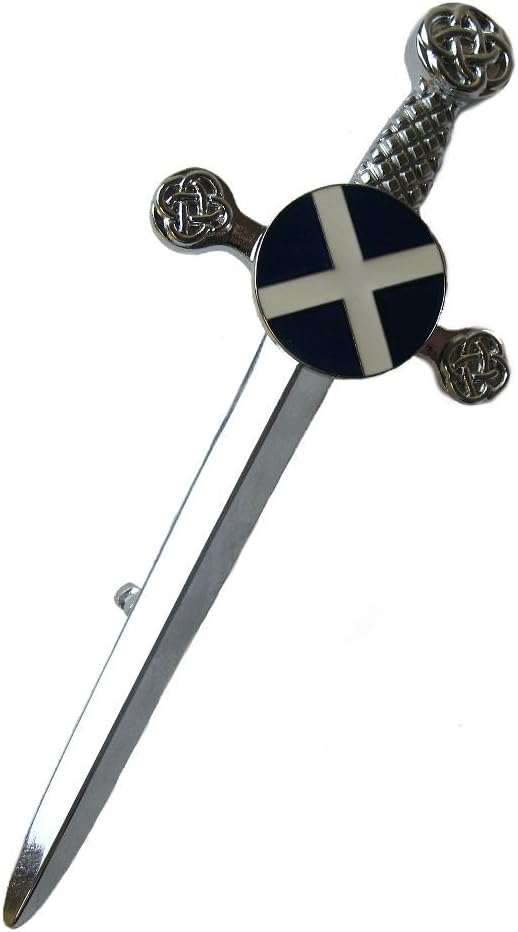 Mens Glen Esk Celtic Scottish Kilt Pin Anitque/Chrome Finish