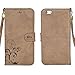 CORNMI Design for i5 Case, Premium Vintage Flip Wallet Leather Magnetic Closure Cover Skin for i5S with Card Slots, Cash Compartment and Wrist Strap(Light Brown)