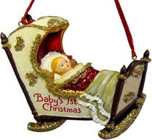 Kurt Adler Baby in a Cradle Ornament [T0044]