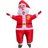 ZISUEX Santa Claus Inflatable Costume - Xmas Blow Up Suit Christmas Jumpsuit