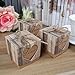 Kaptin 50 Pack Candy Favor Boxes Vintage Kraft Bonbonniere with Burlap Twine, Love Heart Imitation Bark Gift Bag for Wedding Birthday Bridal Party Shower Decoration