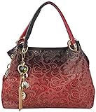 Tinksky Tote Handbag Womens Shoulder Bag Casual Signature Printing Pu Leather Tote