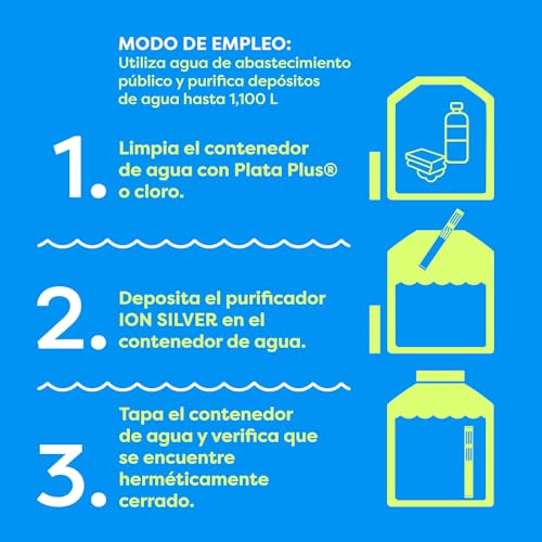 Plata Plus desinfectante de agua con esferas de ceramica tratadas con plata coloidal para tinacos y cisternas de hasta 1,100 L, sistema sin mantenimiento.