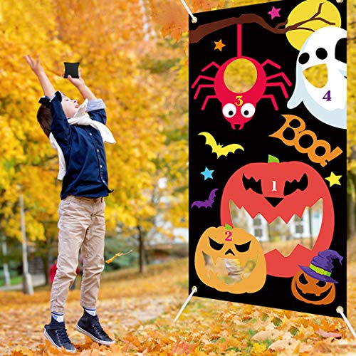 Joyibay Halloween Toss Games with 3 Bean Bags, Fun Halloween Carnival Parties Toss Games Indoor Outdoor Acivities for Kids and Adults Halloween Party Decoration Supply Set