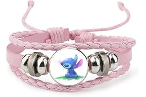 you-beat-you-land Pink Sittch Bracelet Adjustable Hand Woven Leather Bracelet Christmas and Birthday Graduation Gift Bracelet