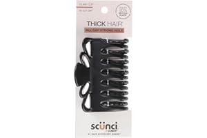 Scunci by Conair claw clips for thick hair - hair accessories for women- claw clip - for all hair types - trendy hair accessories -Black- 1 Count