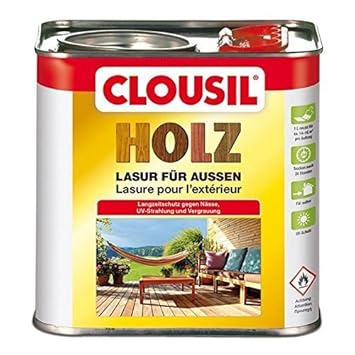 CLOUsil Holzlasur Holzschutzlasur für außen edelgrau dunkel Nr. 26, 2.5L: Wetterschutz, UV-Schutz, Nässeschutz und Schimmel f