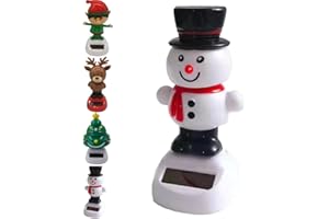 Christmas Solar Powered Dancing Toys for Car Dashboard, Snowman Santa Claus Elk Shaking Head Solar Christmas Toys, Car Swingi