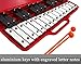 Xylophone 25 Note Chromatic Glockenspiel in a Red Plastic Case - Card Sets with 23 Letter-Coded Songs