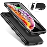 iPhone Xs Max Battery Case, ALLEASA 5000mAh Rechargeable Battery Removable Battery Case Magnetic Top-Cover Anti-Broken Case Compatible iPhone Xs Max 6.5 inch -Black
