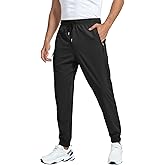 GAXIDES Men's Lightweight Jogger Pants Quick Dry Athletic Hiking Pants for Men with 3 Zipper Pockets