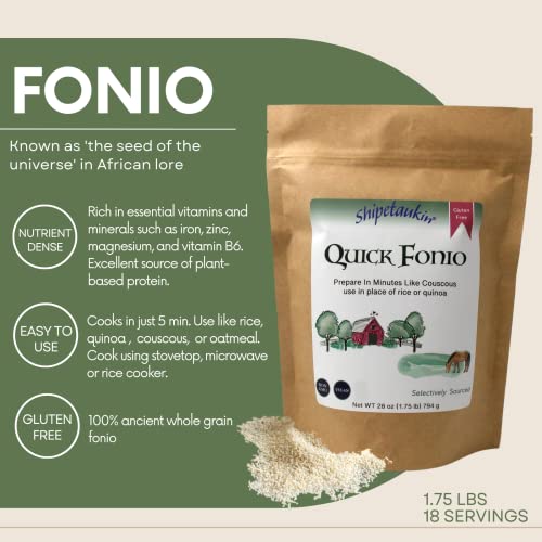 Shipetaukin Quick Fonio African Supergrain Gluten Free Vegan Non GMO Substitute for