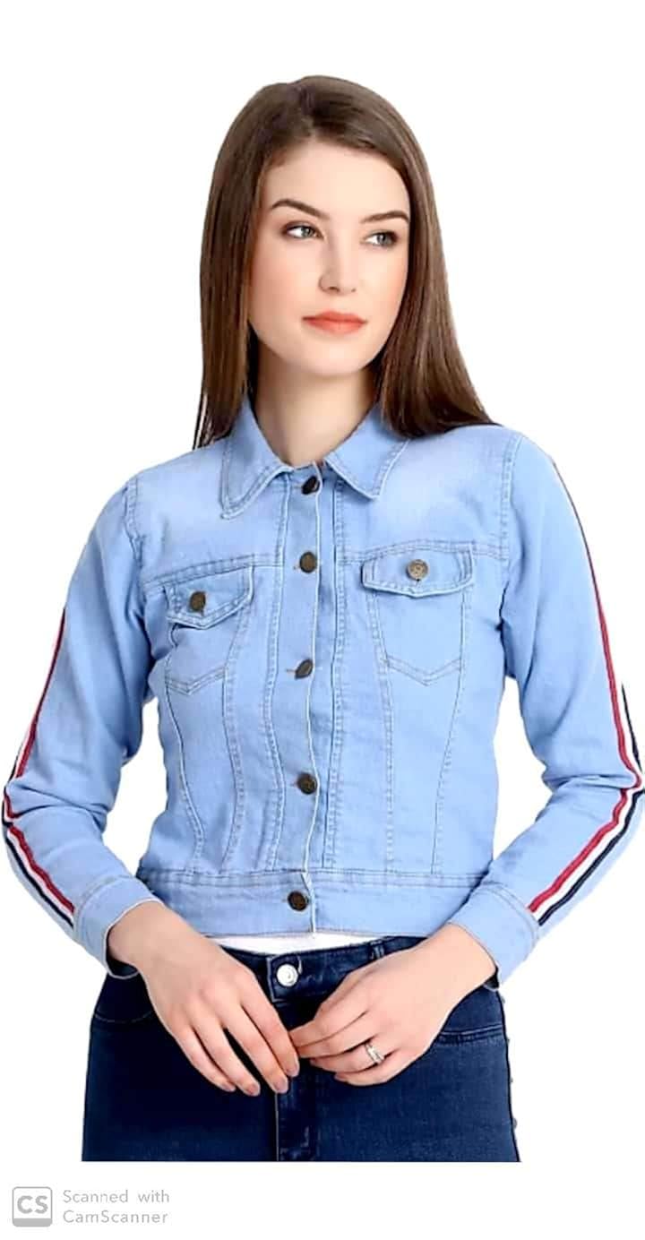 striped denim jacket womens