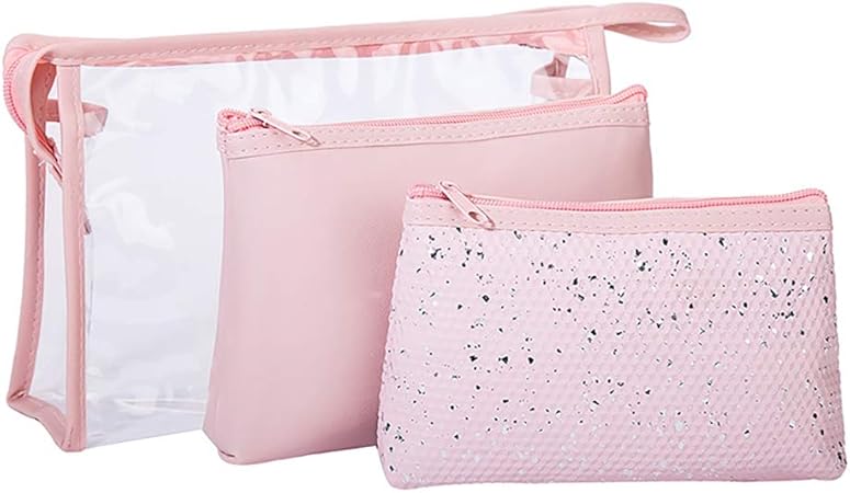 Amazon 化粧 ポーチ 人気 かわいい 使い やすい 多機能 大容量 メイクポーチ 小型 コンパクト おしゃれ 収納 小さめ メイク 収納 持ち運び ポーチ 薄型 財布 レディース 北欧 防水 Pu Pvc 化粧品収納 小物入れ 出張 旅行 休日 ピンク