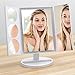 Liaboe Oversize LED Lighted 5 in 1 Makeup Mirror - 1X,3X,5X,10X Magnifying,44 LED Lamps, Powered by Both AA Batteries and USB Charger,Built-in Touch Sensor Switch,360° Rotation