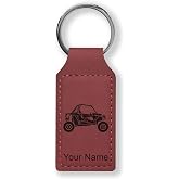LaserGram Rectangle Keychain, Off Road Racer, Personalized Engraving Included