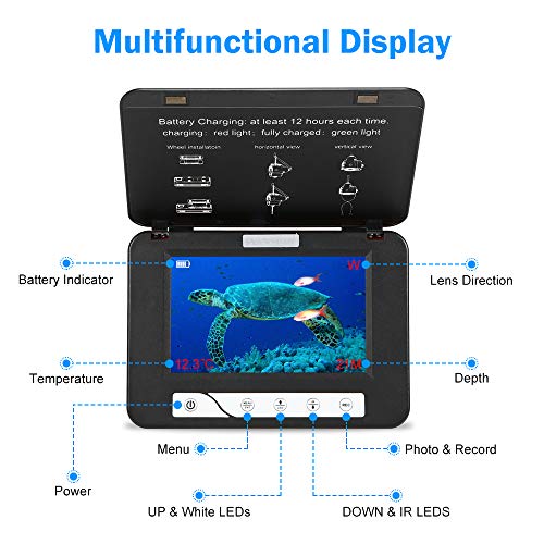 MOOCOR Underwater Fishing Camera HD 1000 TVL 5" Fish Finder Video CAM