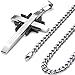 Jstyle Jewelry Stainless Steel Pendant Male Cross Necklace for Men 24 Inch 6.5mm Curb Chain