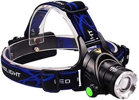 EWALKING Waterproof LED Zoom Headlamp, 3 Modes 1000 Lumens Super-Bright Head Torch, Great for Biking Camping Hunting Running Rainy Weather, with 2 18650 Lithium Batteries & a Charger