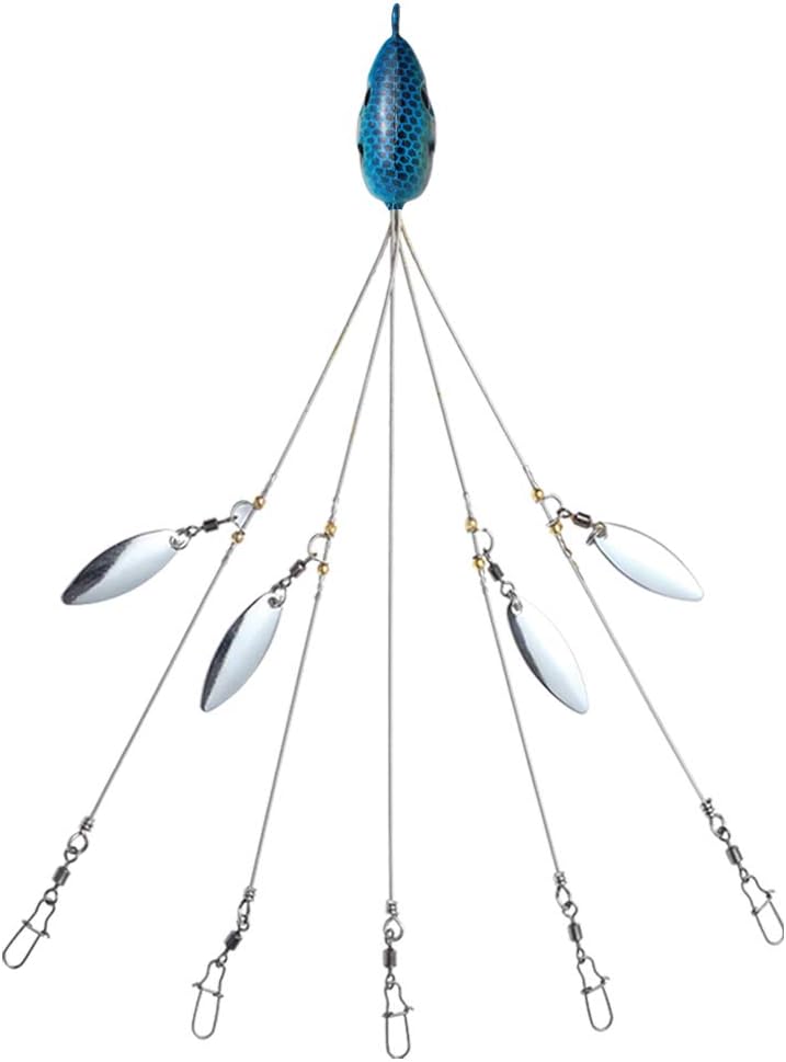 Corki 5 Arms Alabama Umbrella Rig Fishing Lure Bait Rigs with Barrel Swivels for Bass Lures : Sports & Outdoors