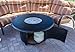 Hiland F-1350-FPT 42,000 BTU Extruded Aluminum Round Slate Top Propane Fire Pit, Large, Black