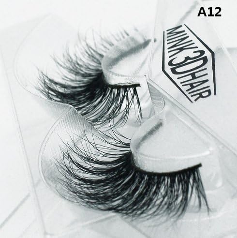 LINDSAY CHANEL 1Pair 3D Handmade Natural Mink Long Lasting Eyelashes, Bonus 2 Mini Eyelash Brushes with Gift Bag