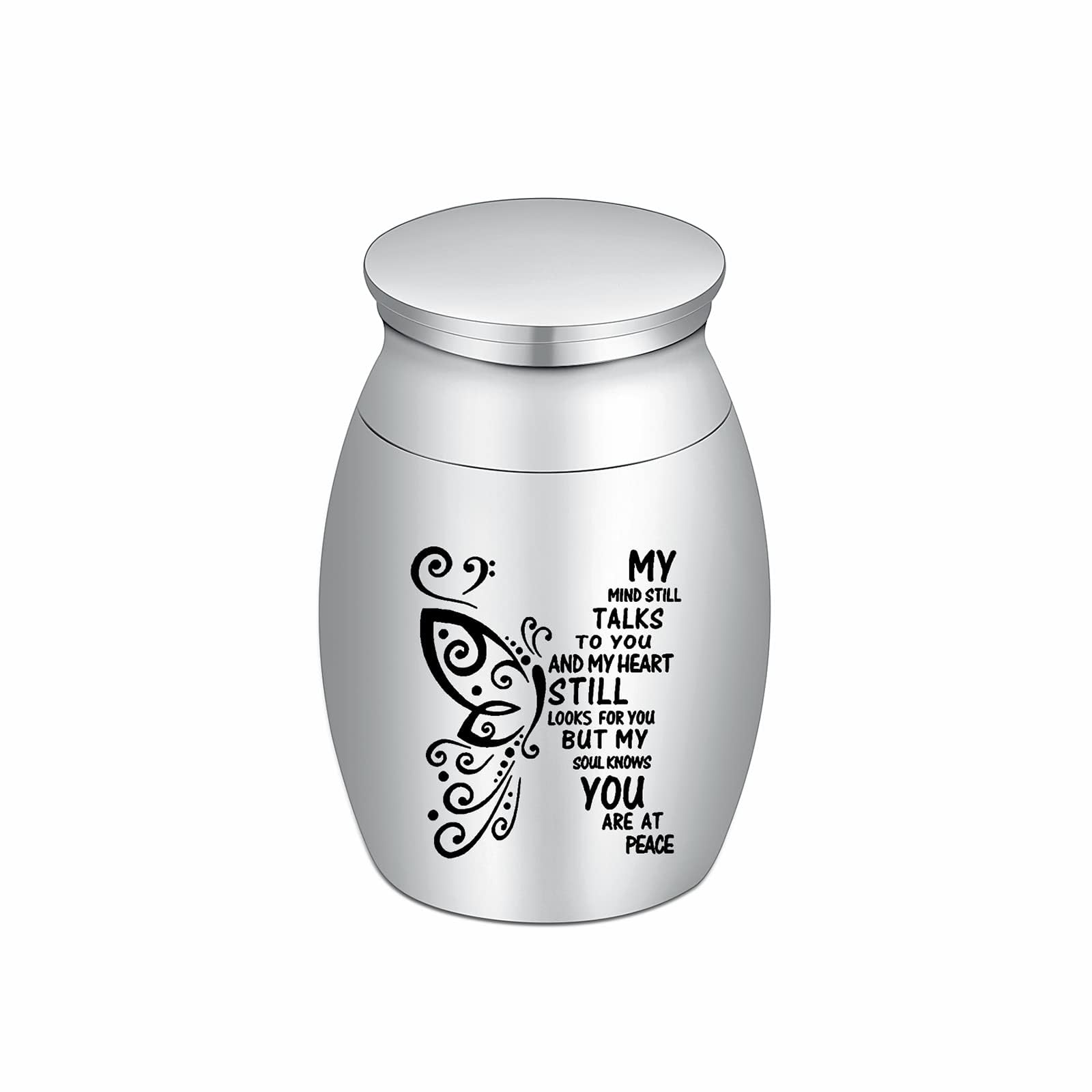 AIWENXI Tree of Life/Butterfly/Rose Flower/Wings/Heart Mini Urns for Ashes Stainless Steel Pet/Human Ash Small Urns cremation keepsakes for ashes