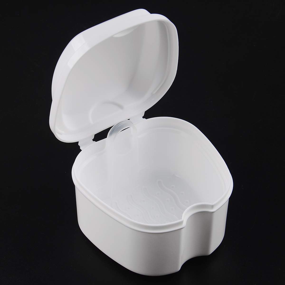Photo 1 of Denture Case, Denture Cup with Strainer, Coolrunner Denture Bath Box False Teeth Storage Box with Basket Net Container Holder for Travel, Retainer Cleaning