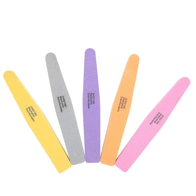 Double Sided Nail File, 5 Pcs Beauty Polishing Sanding Tools Doublesided Sponge