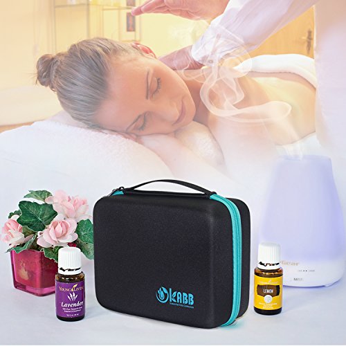 Essential Oil Storage, KABB 30 Bottles Essential Oil Case, Hard Shell Exterior and Foam Insert Essential Oils Carrying Case, 10ml 15ml Essential Oil Box for Doterra Young Living Oil Organizer (Black)