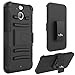 HTC Bolt Case, LK [Heavy Duty] Black Armor Holster Defender Full Body Protective Hybrid Case Cover with Belt Clip for HTC Bolt