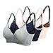3PACK Womens Nursing Maternity Sleep Bra for Breastfeeding and Maternity (Grey/Navy/Beige)