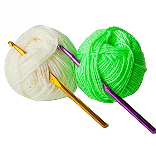 JZK 14x Aluminum Crochet Hooks Set Knitting Needles Weaving Tools Set, 2.0mm/2.5mm/3.0mm/3.5mm/4.0mm/4.5mm./5.0mm/5.5mm/6.0mm/6.5mm/7.0mm/8.0mm/9.0mm/10.mm, DIY Tools - Thumbnail 3