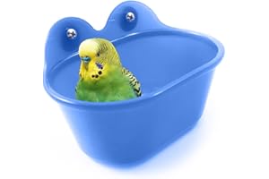 chenchen Bird Bathing Box, Bird Food Bowl, Bird Bath for Small Parrots, Parakeets, Canaries and African Grey Parrots 5.1x3.3x3.1inch