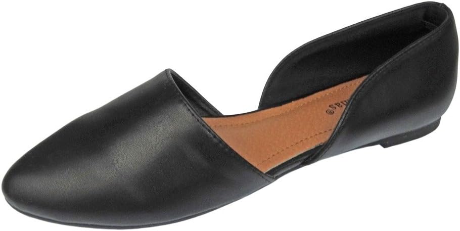Pierre Dumas Women's Slip-On Flats Shoes Clare-3 Vegan Leather Pointed Toe D'Orsay Slip-On Flats Shoes
