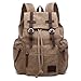 GINGOOD Canvas Backpacks Vintage Rucksack Casual Leather Army Kipling Knapsack 19L Khaki #220