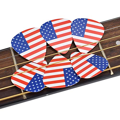 CLOUDMUSIC Guitar Picks American USA Flag For Acoustic Guitar Kids Men Women Variety Pack 12pcs