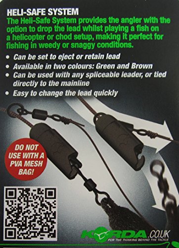 FTD-4-2-packs-of-2-KORDA-HELI-SAFE-Dropper-Lead-Release-System-available-in-BROWN-GREEN-for-Carp-Fishing-Rigs-Comes-with-10-FTD-Hooks-to-Nylon