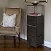 Household Essentials 2-Tier Storage Chest of Drawers Bronze Frame Wood Grain Top and 4 Brown Storage Bins with Natural Jute Trim