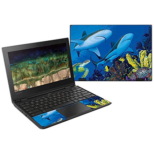 MightySkins Skin Compatible with Lenovo 500E Chromebook 11.6" (2018) - Shark Bu…