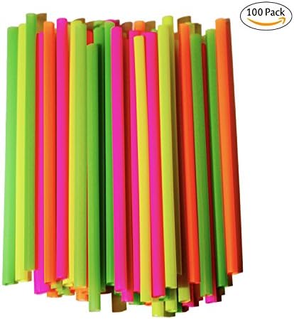 Smoothie Straws for Boba Tea, Smoothies and Milkshakes - Set of 100 (8.5 long)