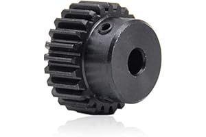 HJZ-US High Precision 1 Mod 35T Spur Gear 45# Steel Heavy Duty Pinion Gear 12mm Bore With Step x 1Pcs (Bore: 12mm; Step Diameter: 25mm, 1Mod 35T)